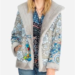 Johnny Was Kaya Jacquard Fur Coat XL